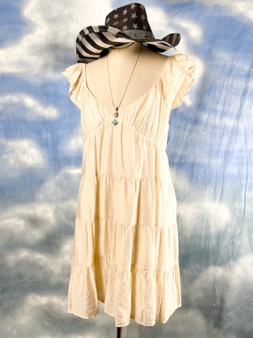 Blu Pepper tiered white summer dress